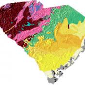 South Carolina geology and topography map