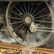 Wheels of a steam engine