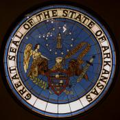 Arkansas state seal at Capitol Building in Little Rock