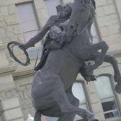 Bucking Bronco statue at Wyoming state capitol in Cheyenne