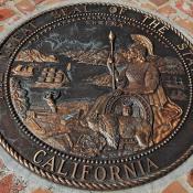 Representation of California's great seal in Monterey