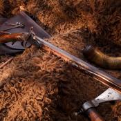 John Small rifle and powderhorn