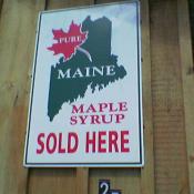 Pure Maine maple syrup sign