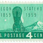 Oregon Statehood Centennial postage stamp