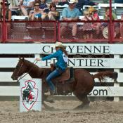 Barrel rider Cheyenne Frontier Days in Wyoming