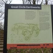 Sign describing the Great Circle Earthworks