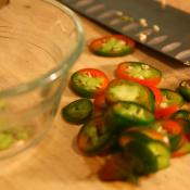 Sliced jalapeno peppers