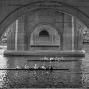 Rowing race on the Connecticut River, downtown Hartford, CT