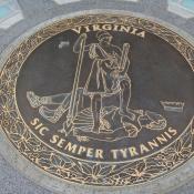 Rendering of Virginia state seal at Capital Square in Richmond, VA