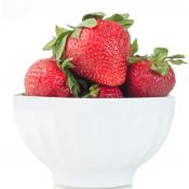 Strawberries on white background