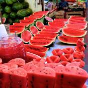 Watermelons in market