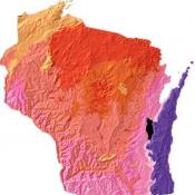 Wisconsin geology and topography map