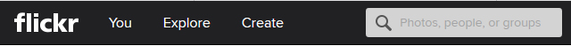 Flickr search box on main menu top of page